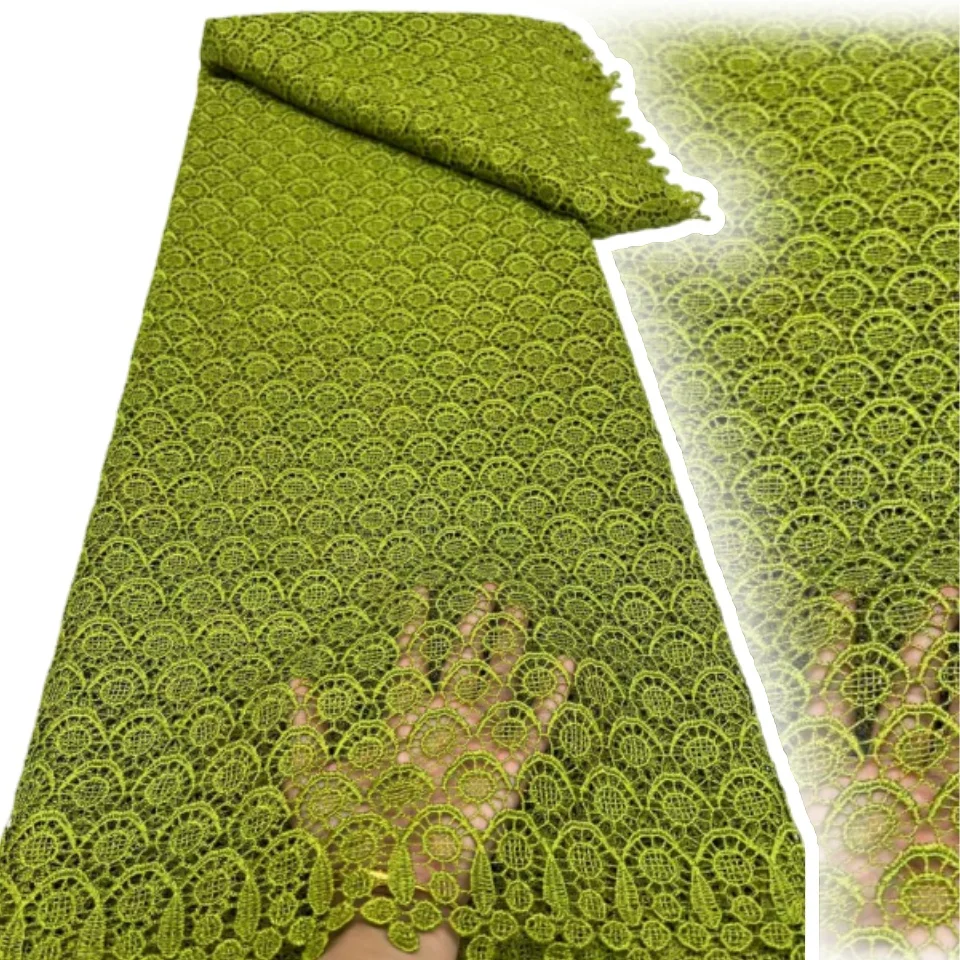 

Новинка 2025, белый африканский гипюровый шнур, кружевная ткань, химическая кружевная ткань, водорастворимая кружевная ткань для женщин, вечернее платье CC1665