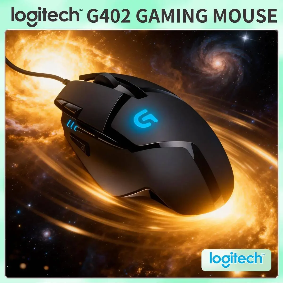 

Logitech G402 wired high-speed gaming mouse 4000 DPI 8 programmable buttons ergonomic grip for PC laptop gamers