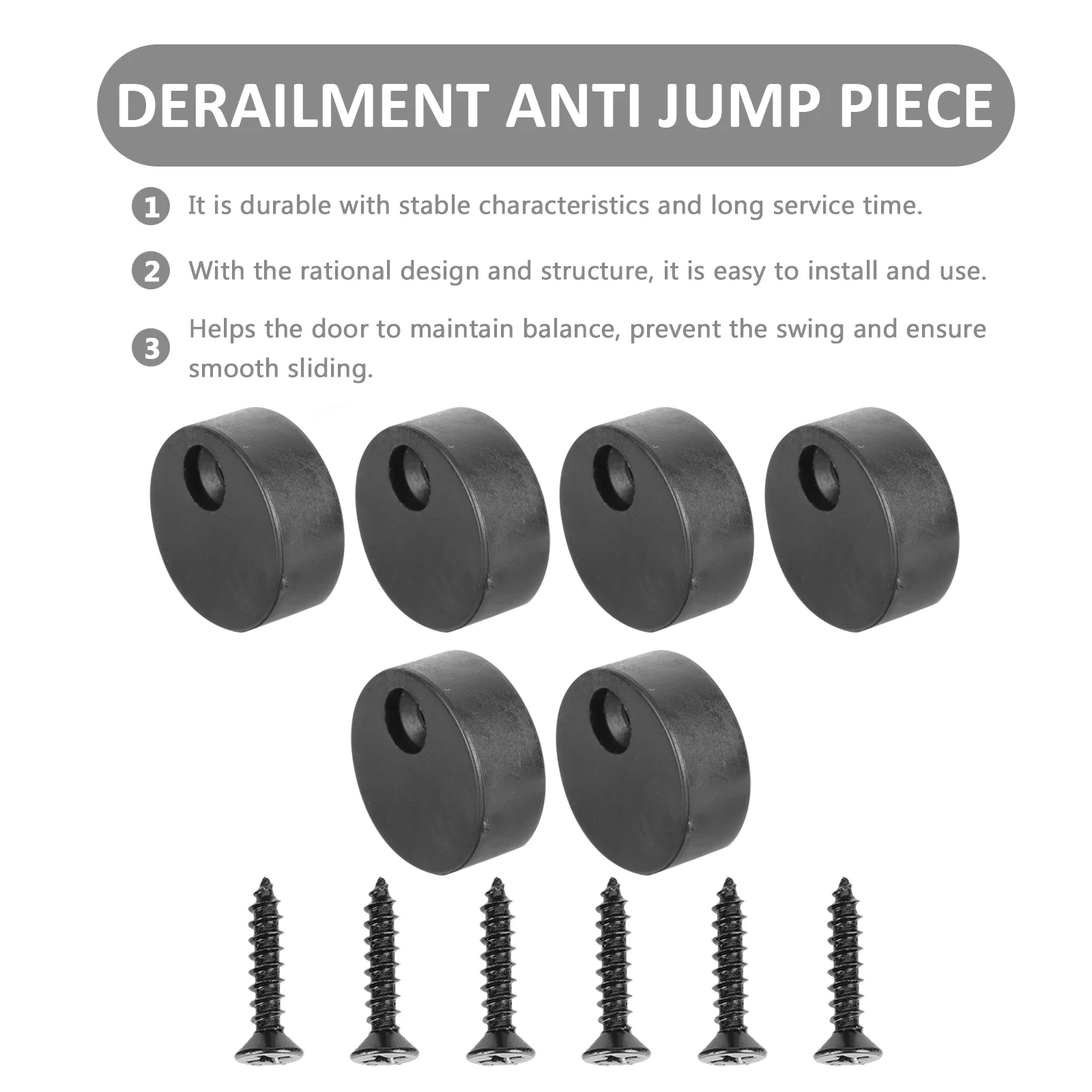 

5 Sets Anti derailment Blocks Polyoxymethylene Black Easy Install Barn Door Accessories Tools Parts Sliding Track System