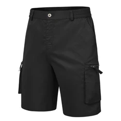 Men's Summer Breathable Cargo Shorts Loose Casual Elastic Waist Multi-Pocket shorts Suitable for Outdoor Sports And Daily Wear