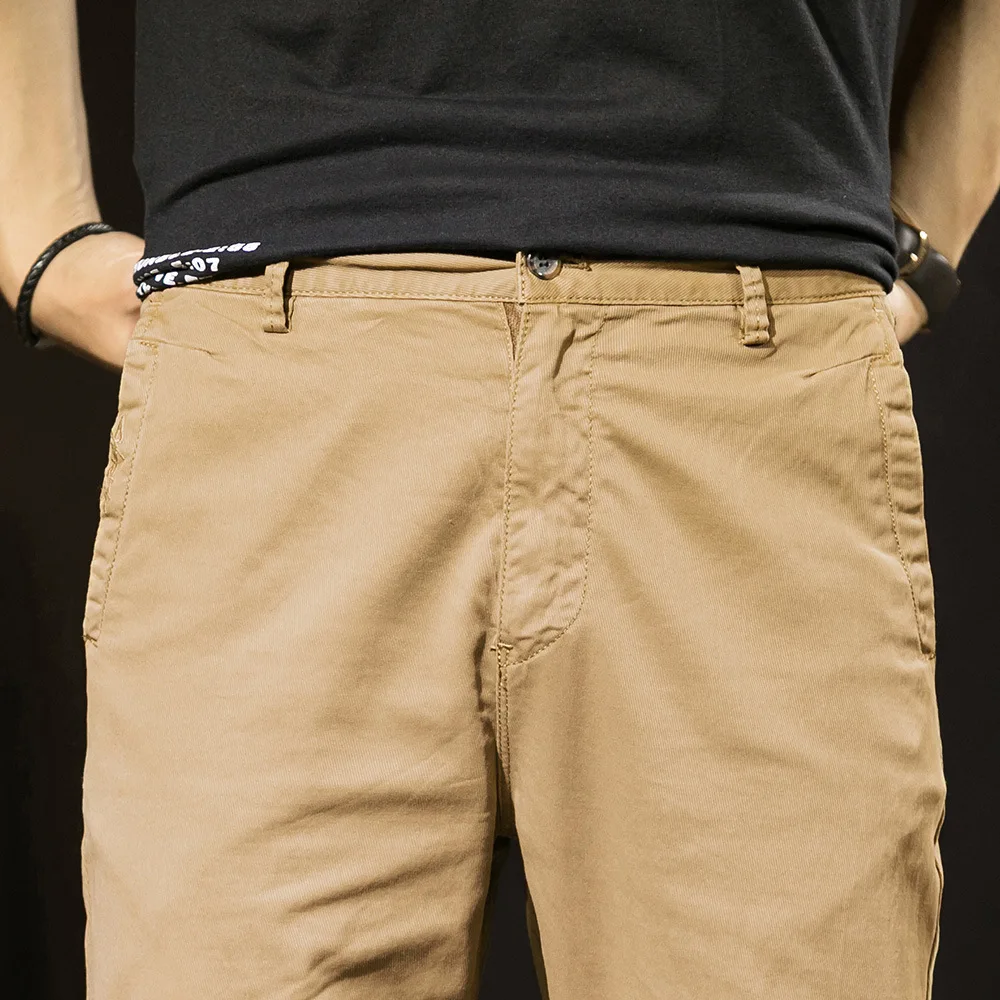 

Casual Khaki Chino Pants Men Straight Cotton Trousers Faionable Urban Sle Youth Spring Autumn Wear Comfortable Straight Leg