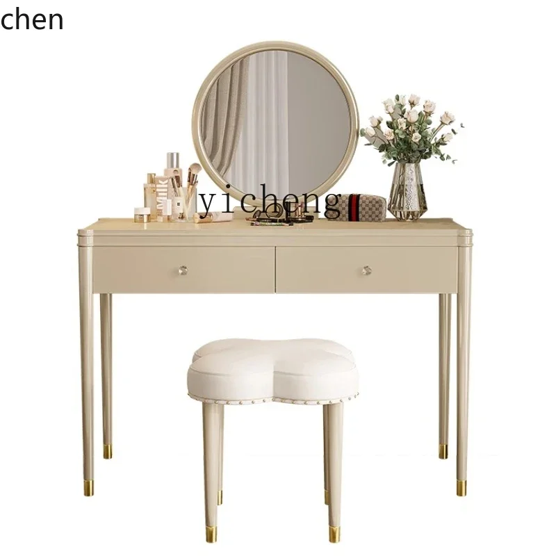 YFY light luxury makeup mirror bedroom simple modern solid wood computer desk dresser integrated