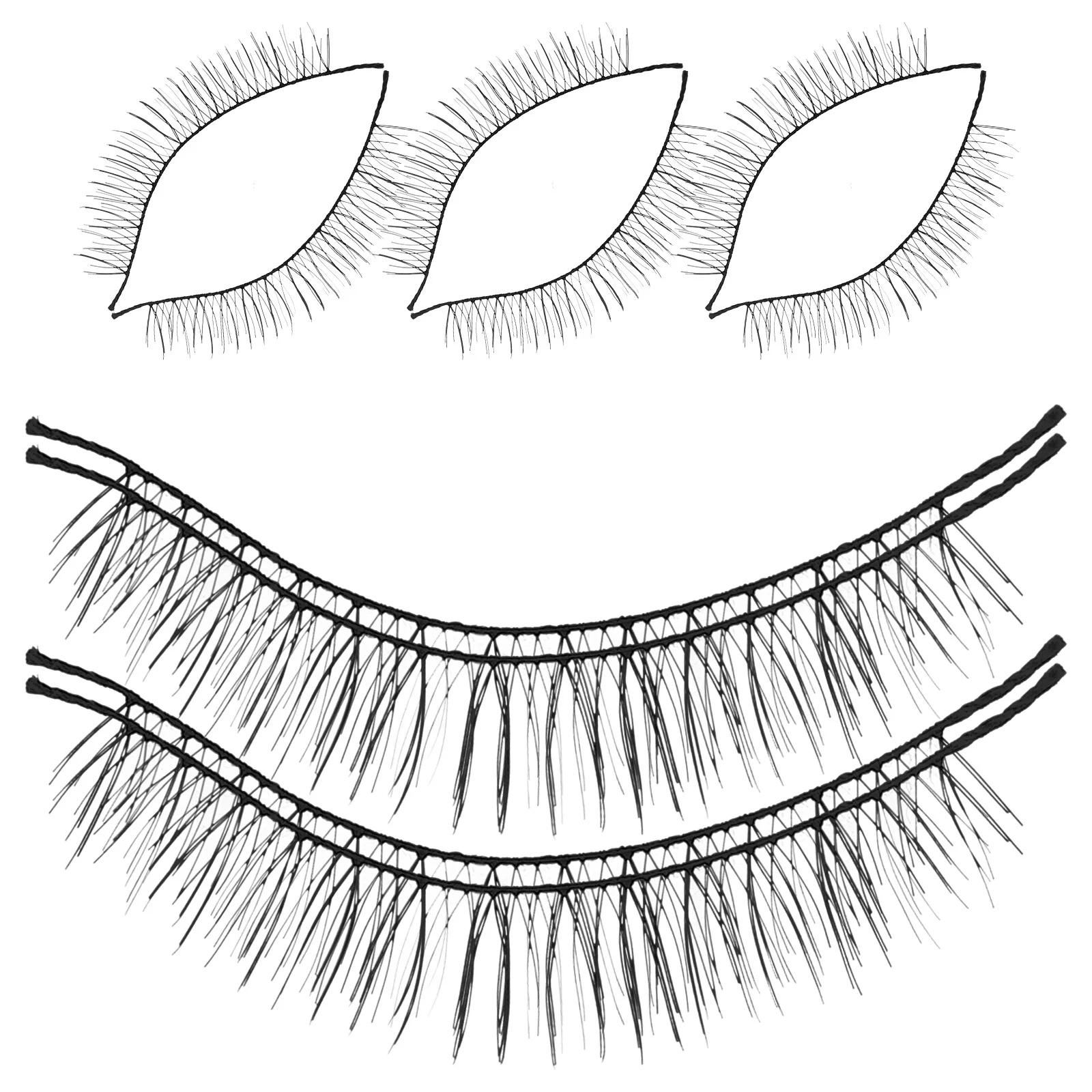 10 Paar falsche Wimpern, lang, dick, natürliches Aussehen, Make-up, schwarz, handgefertigte Wimpern für Frauen, Alltagskleidung, Party, Glamour, Augenverstärker