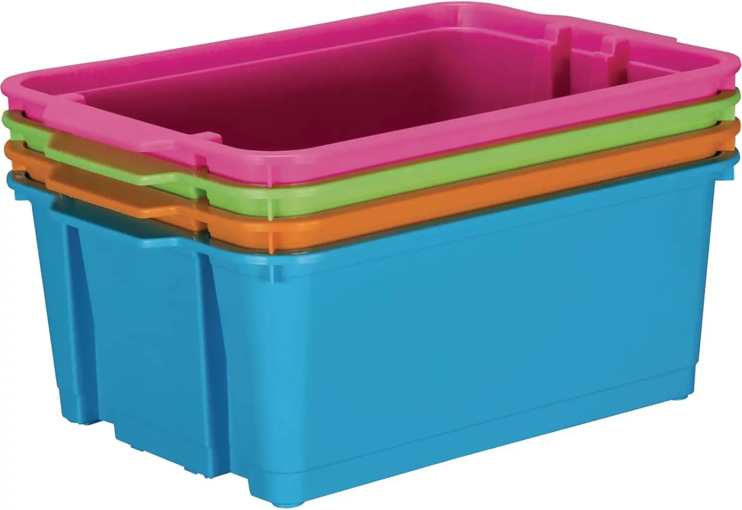 

Набор из 4 неоновых контейнеров для хранения, прочные емкости для организации класса