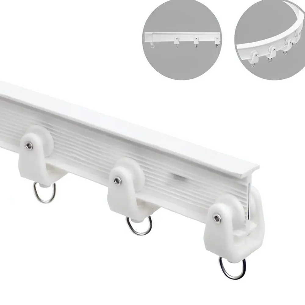 Flexible Rail Window Curtain Runners Silent Sliding Gliders Plastic Hooks Replacement Hardware Accessory Parts