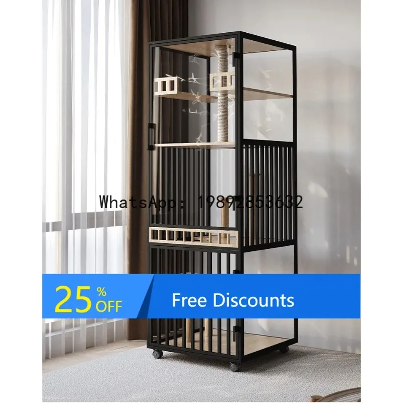 YFY Panoramic  Villa Luxury Multi-layer Large Space  Cabinet Indoor Space-saving  Cage Solid Wood Cat House  Nest