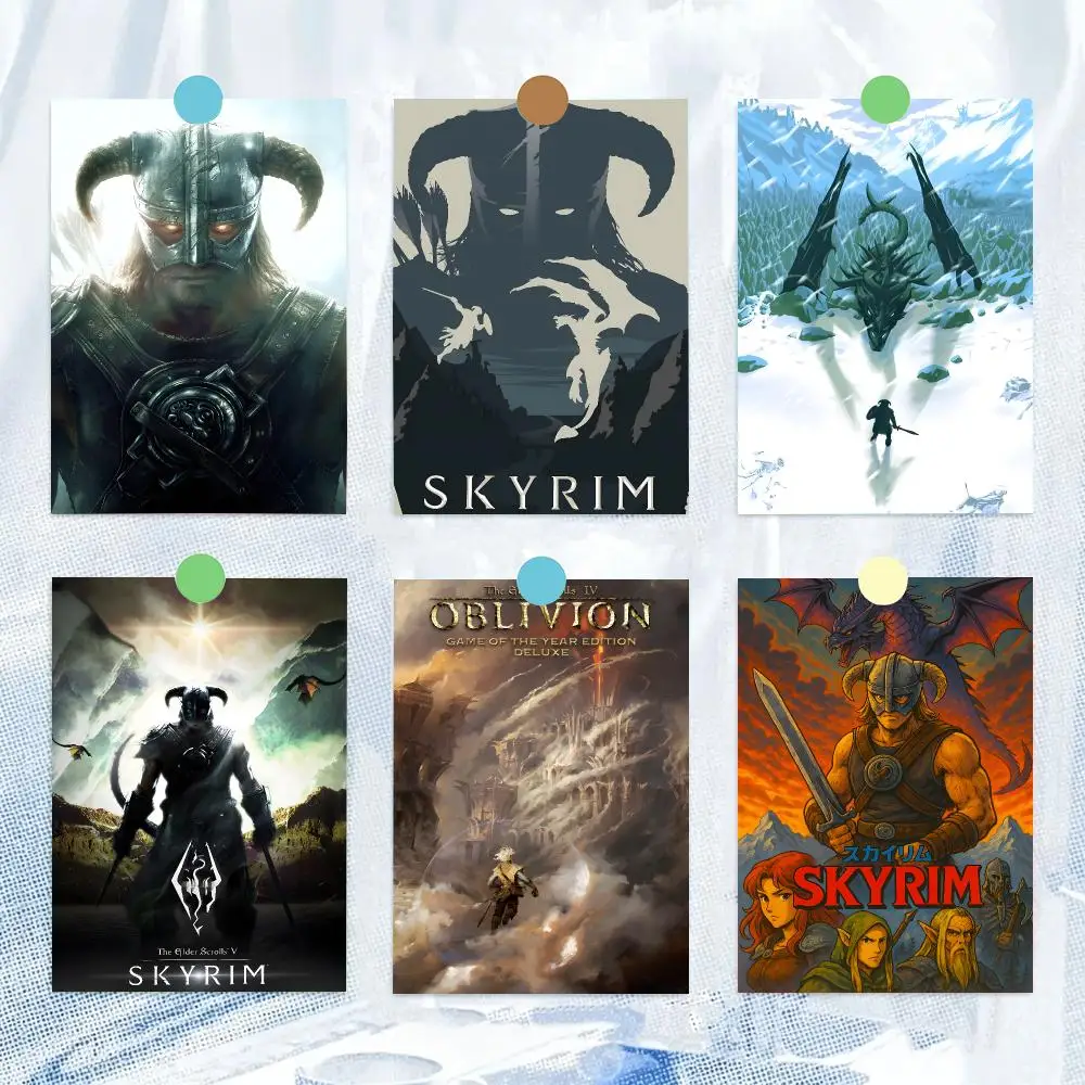 Game T-The Elder Scrolls V Skyrim Fantasy RPG Poster HD Wall Decor for Bedroom Living Room Dorm Bar Cafe Office Gift
