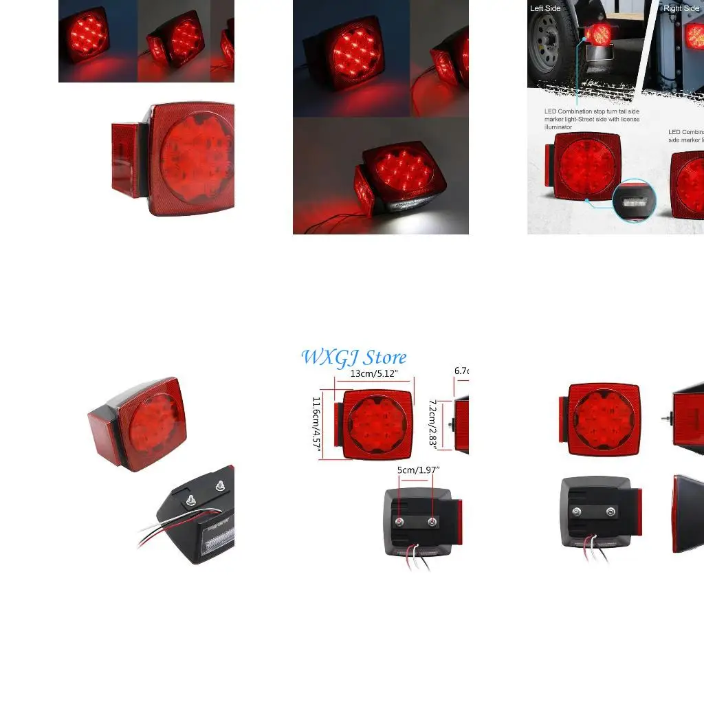 

37JE 12LEDs RV Turn Sequential Tail Marker Brake Stop Light Flowing Water Lamp