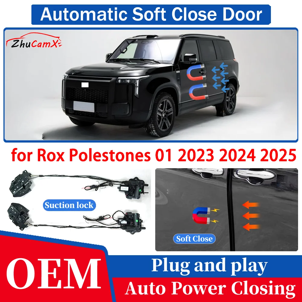 

ZJCGO for Rox Polestones 01 2023 2024 2025 Car OEM Automatic Soft Close Door Electric Suction Kit Auto Power Closing System