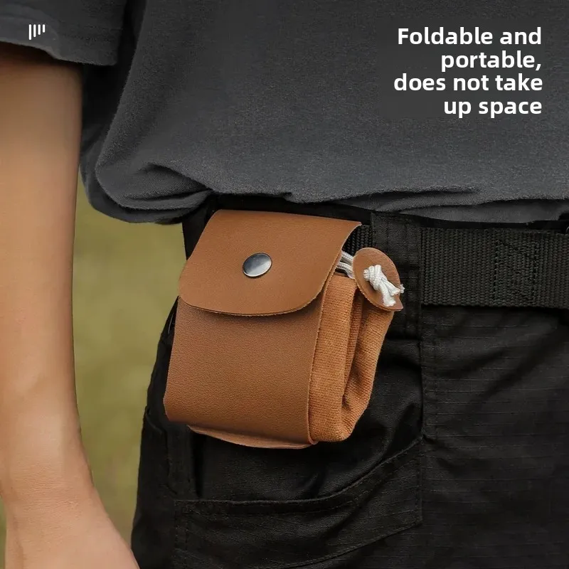 For Outdoor Foraging Bag Fruit Picking Waist Hanging Tool Bag Bundle Mouth Folding Canvas Tool Storage Bag