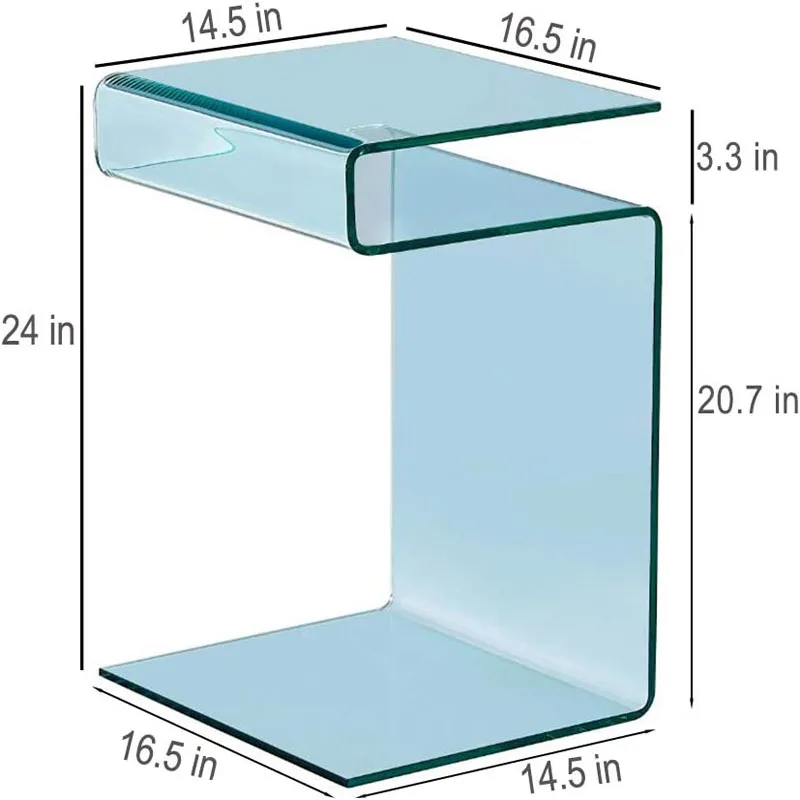 Acrylic Console Table G-shaped End Tables Modern Design Living Room Furniture Clear Acrylic Nightstand Side Table Transparent