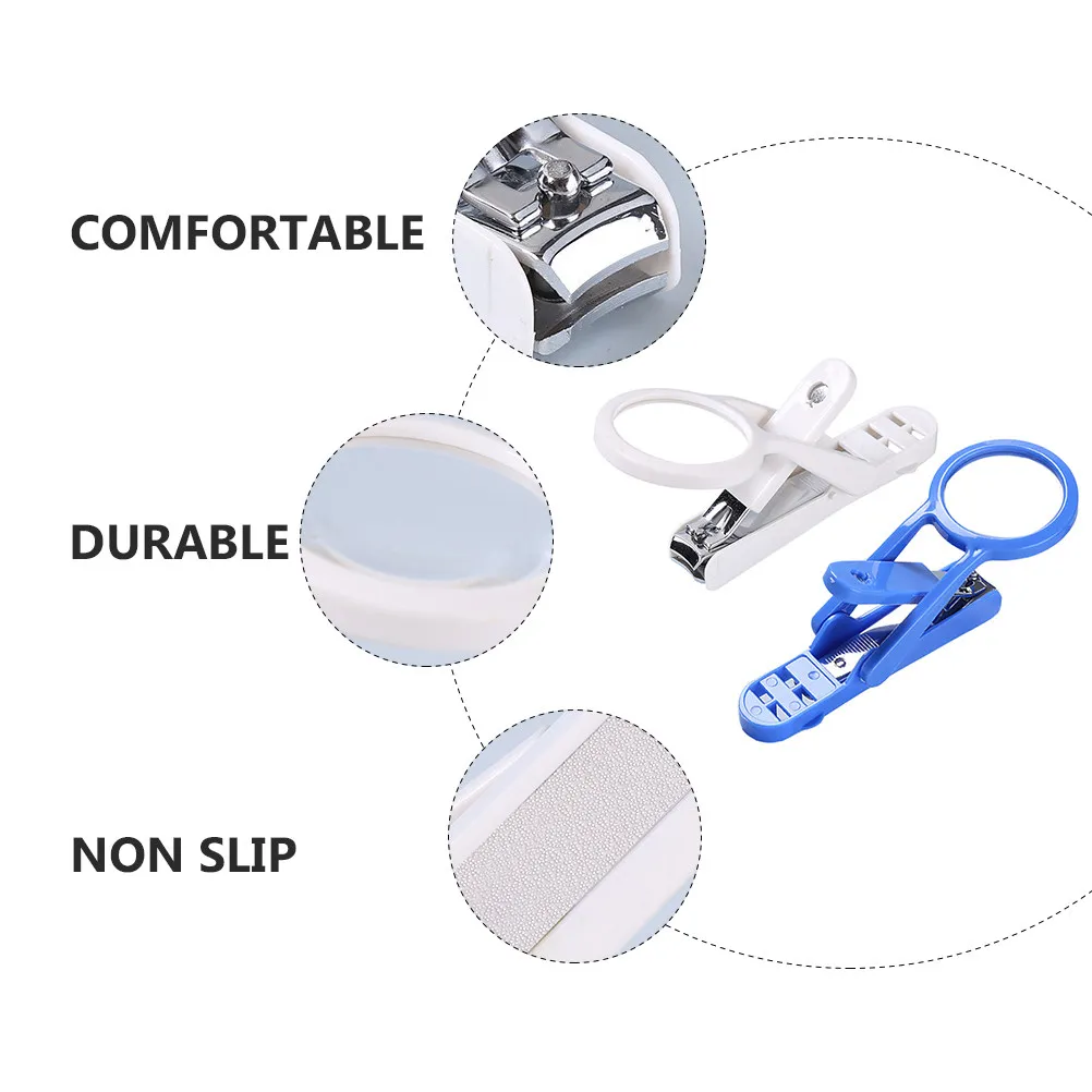 2Pcs Magnifying Glass Pet Nail Clippers Stainless Steel Spring Handle Comfort Grip for Small Animal Claw Trimming Home Grooming