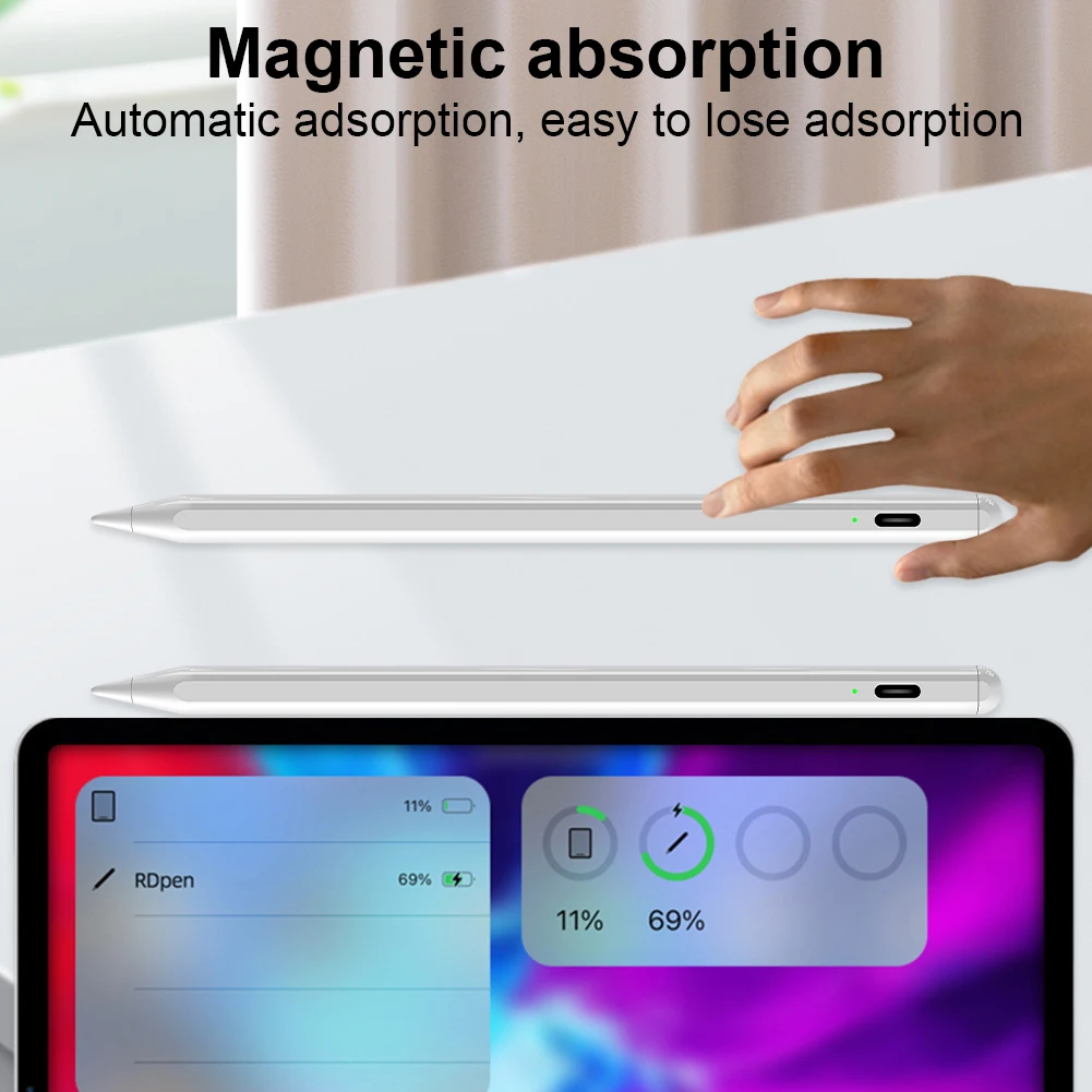 Styluspen voor tabletpen met touchscreen Hoge precisie en gevoeligheid met magnetische adsorptie voor Android/iPhone/iPad-tablets