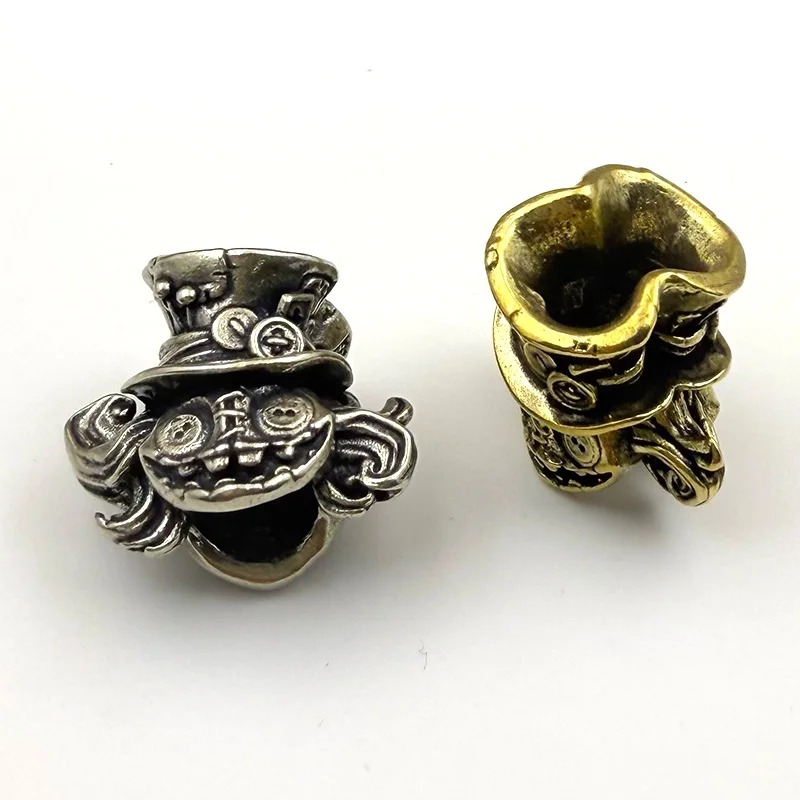 النحاس الوجهين دمية رئيس سكين الخرز EDC DIY Paracord المنسوجة أساور الحبل المعلقات اكسسوارات أداة خارجية الشنق