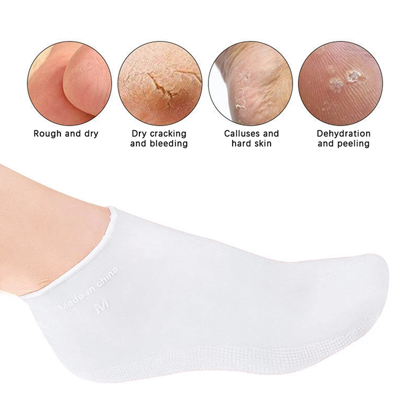 1Pairs Silicone Moisturizing Feet Care Socks Anti Feet Skin Dryness Cracking Exfoliating Dead Skin Remove Protector Pain Relief