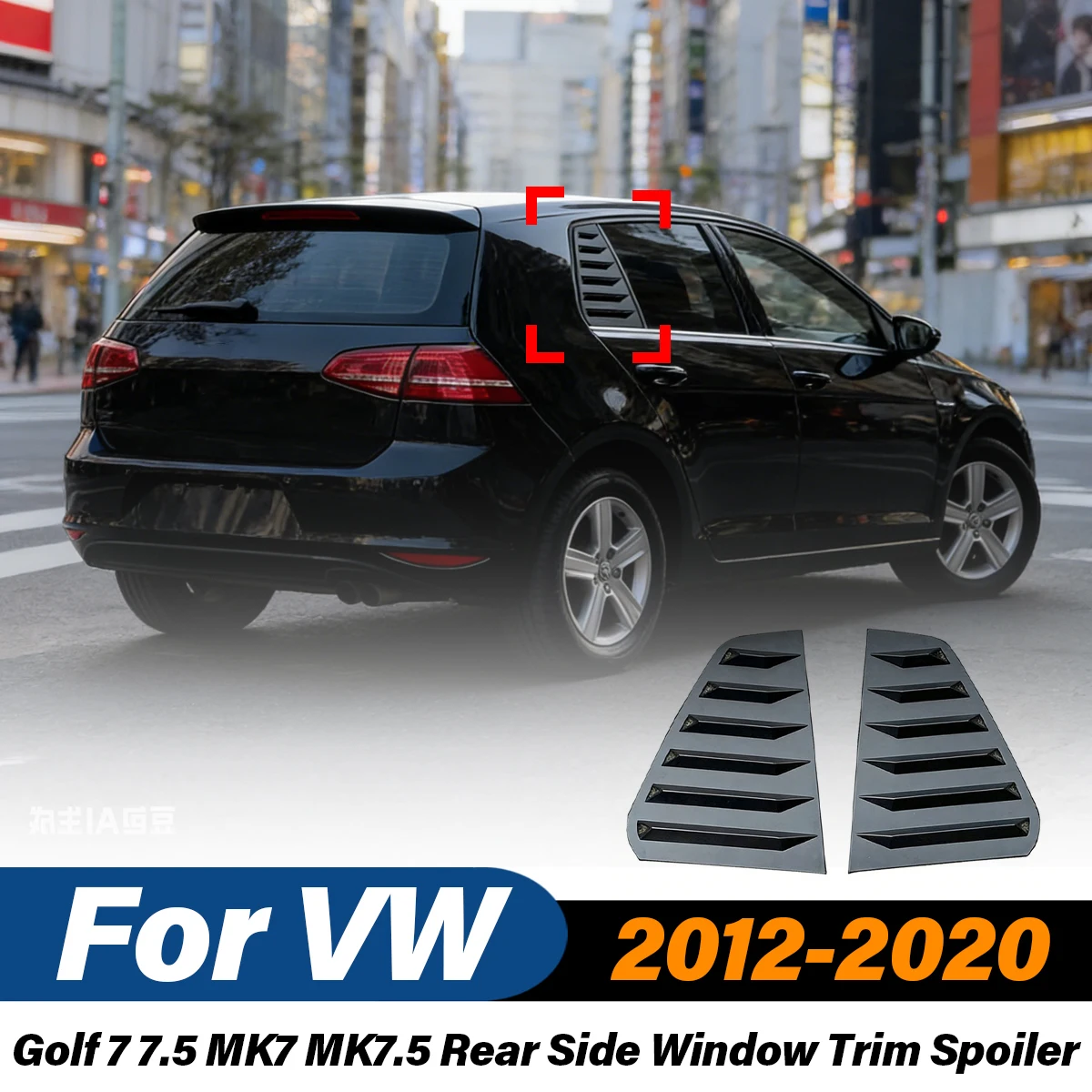 

For Volkswagen VW Golf 7 7.5 MK7 MK7.5 2012 2013 2014 2015 2016 2017 2018 2019 2020 Rear Side Window Trim Cover Spoiler Body Kit