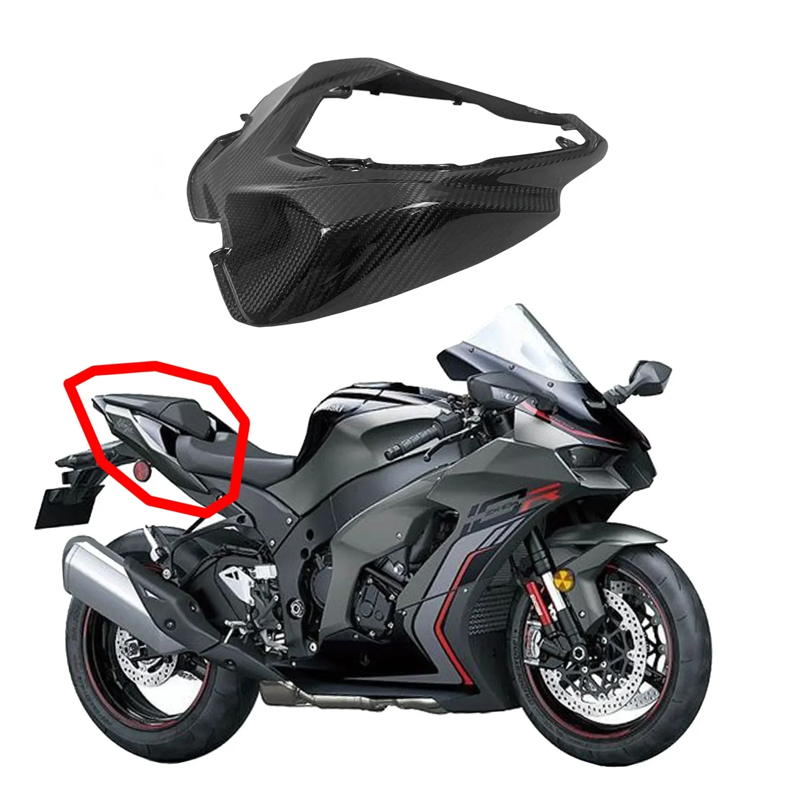 for Carbon Fiber Motorcycle Accessories Kawasaki ZX10R ZX10RR ZX10SE 2016+ Central seat cover