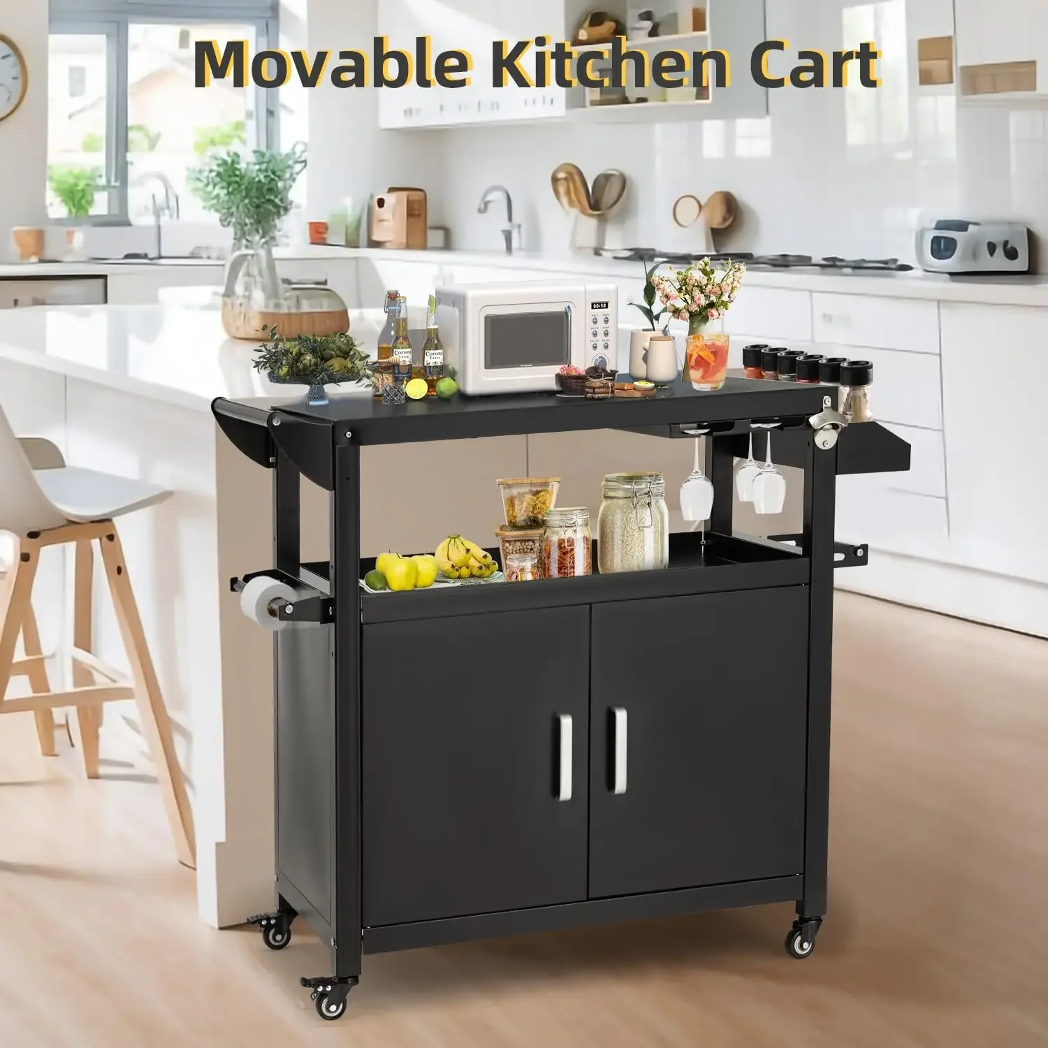 Outdoor Grill Cart Kitchen Storage Cabinets Island With Wheels Buffet Prep Tables For Outside Steel Bbq Bar Carts For Patio