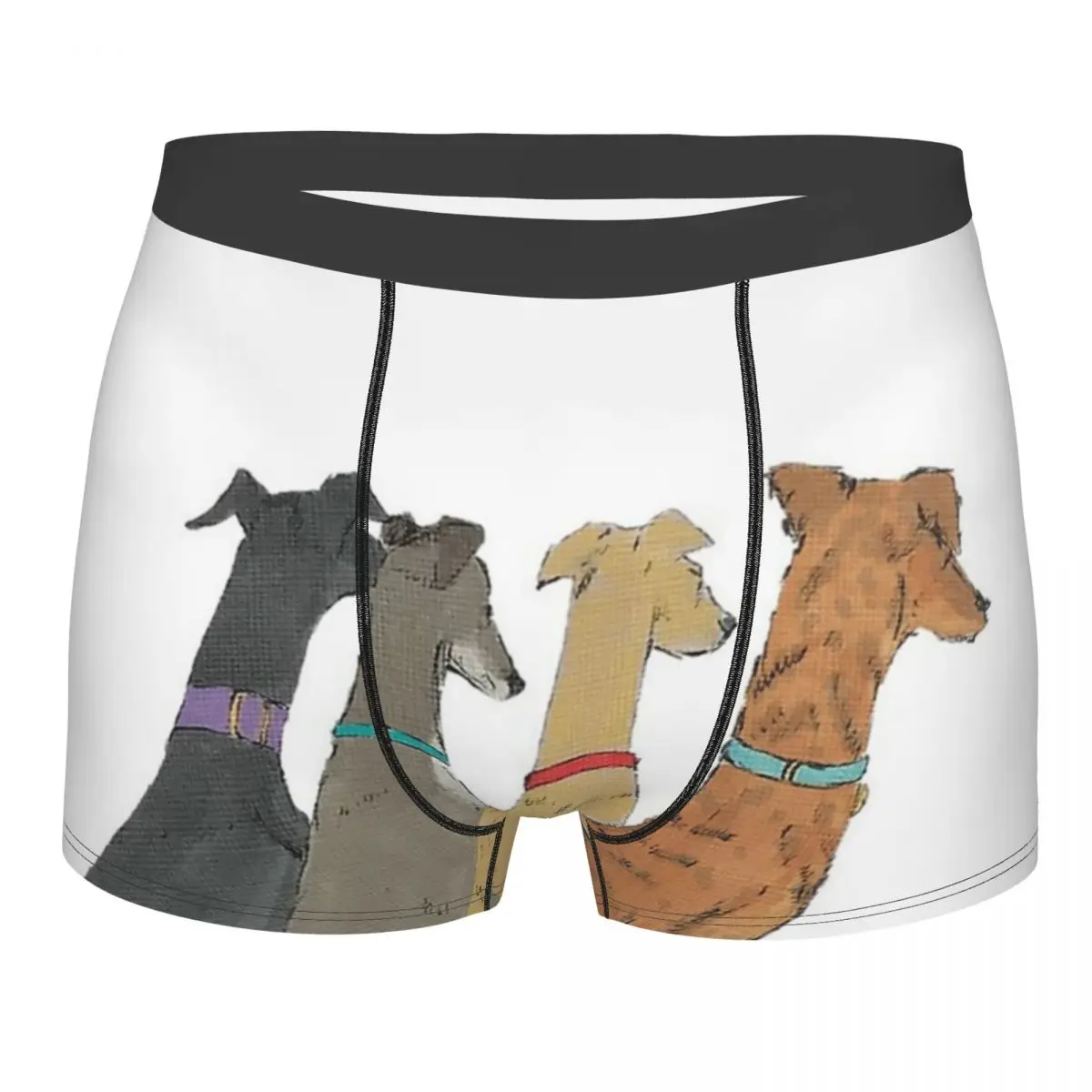 

Men Boxer Briefs Shorts Panties Waiting Greyhounds Breathable Underwear Greyhound Whippet Sighthound Dog Male S-XXL Underpants