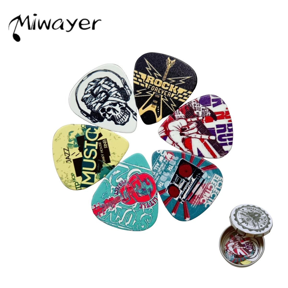 

Guitar Picks 6 Pieces Cool Celluloid Guitar Picks In a Box With Picks Holder Unique Guitar Gift