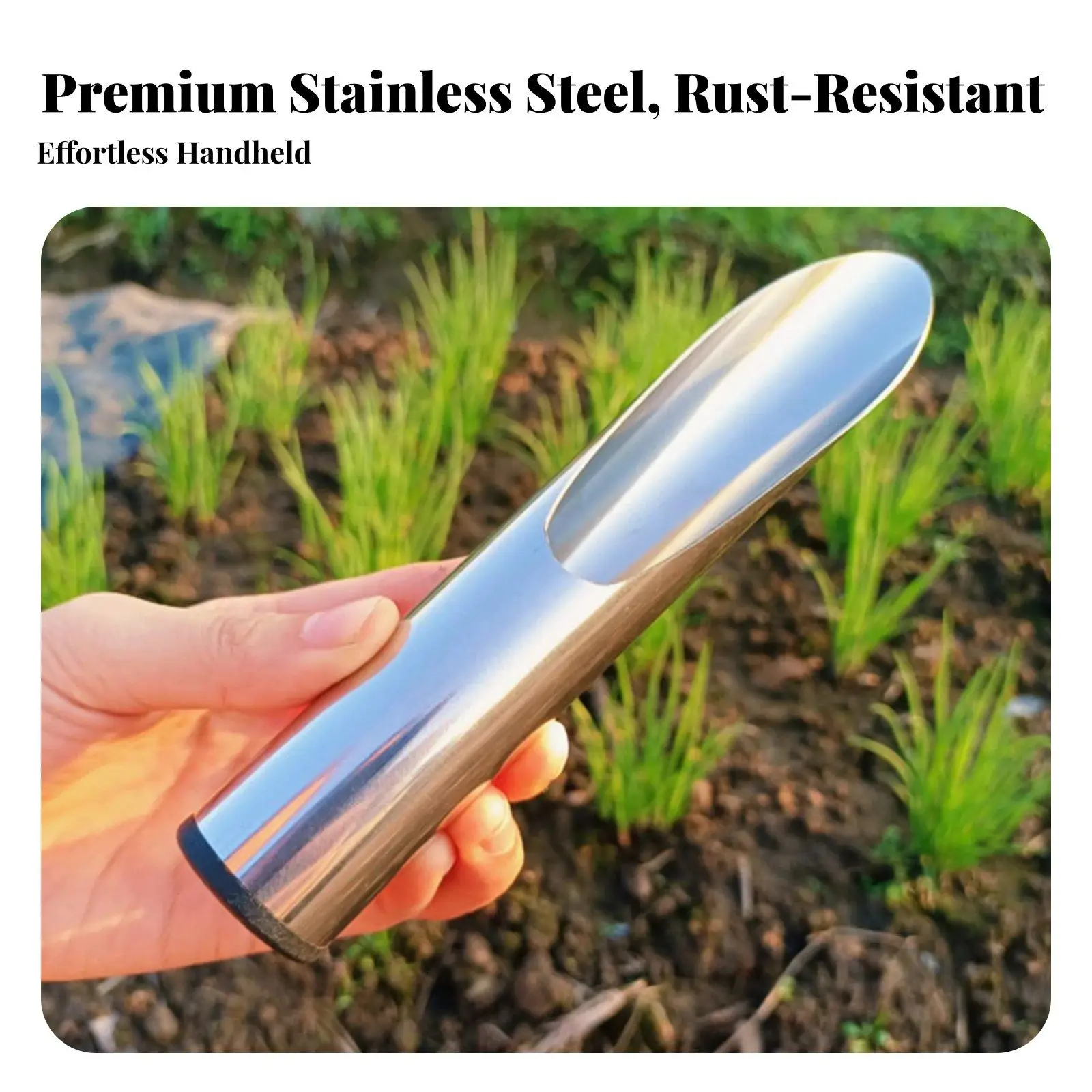 Stainless Steel Cylinder Shovel for Potting Repotting Succulents Flower Soil Handling Tool
