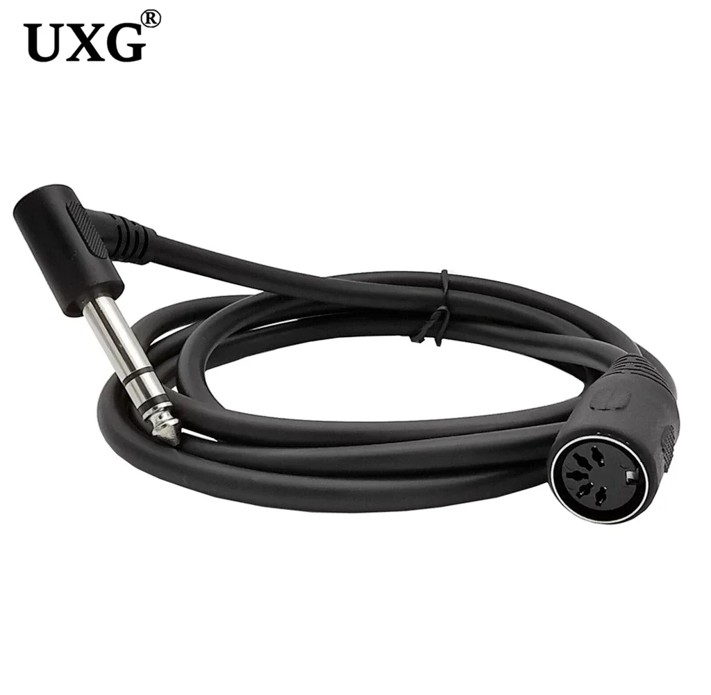 MIDI Din 5Pin Male & Female To Monoprice 6.35mm 6.35 (1/4 Inch) Male TRS Stereo Audio Cable DIN 5PIN Plug Cord 1.5m 0.2m
