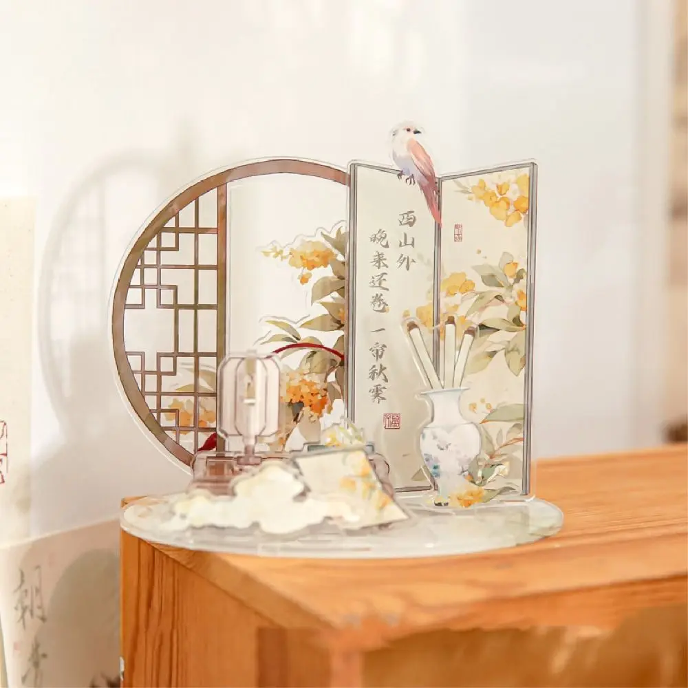 

Kawaii Ancient 3D Flowers Ornament Mini Romance Rhododendron Simsii Mini Screen Exquisite Light Luxury