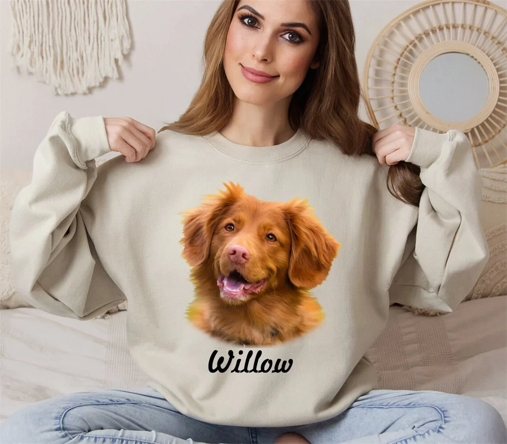 Custom Pet Sweatshirt, From Photo Custom Pet Sweatshirt, Personalized Pet Sweatshirt, Dog Owner Gift, Custom Dog Sweatshirt, Dog