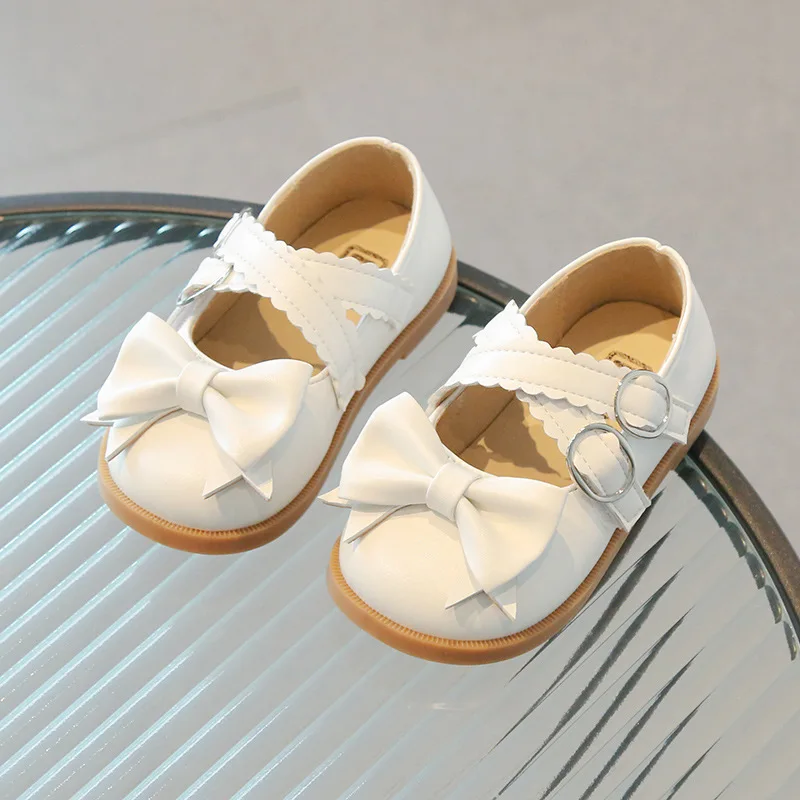 

Children's Casual Shoes Bow Lace Lovely Girls Versatile Flat 2023 Spring and Summer New Solid Color Princess Shoes Kids Fashion