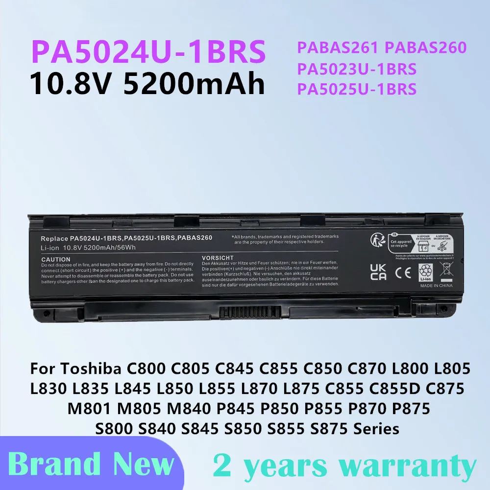 Batería PA5024U-1BRS para Toshiba C800 C805 C845 C855 C850 C870 L800 L805 L830 L835 L845 L850 L855 L870 L875 C855 C855D C875