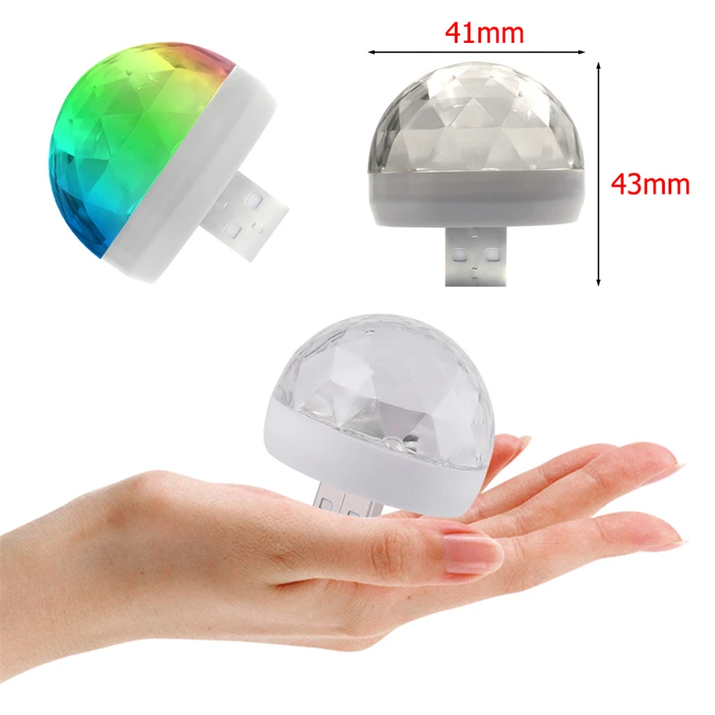 Mini Night Light RGB Disco Lamp Magic Bulb DJ LED Lamp USB Projector Lamp Portable Starry Light Nightlight Decor Music Control