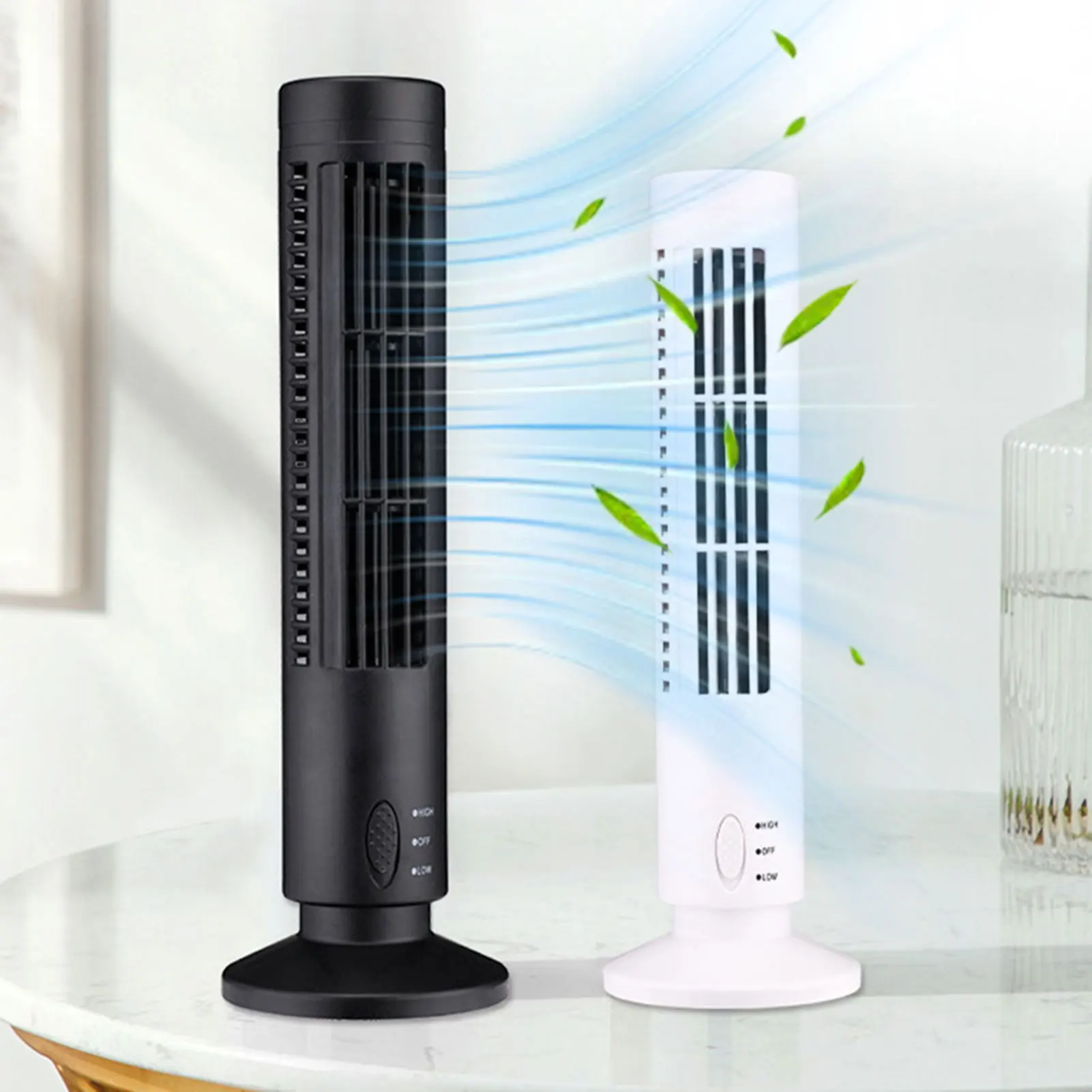 Ventilateur de tour sans lame, petit circulateur d'air, Modes à double vitesse, climatiseur sans lame alimenté par Usb, ventilateur de refroidissement pour maison/bureau