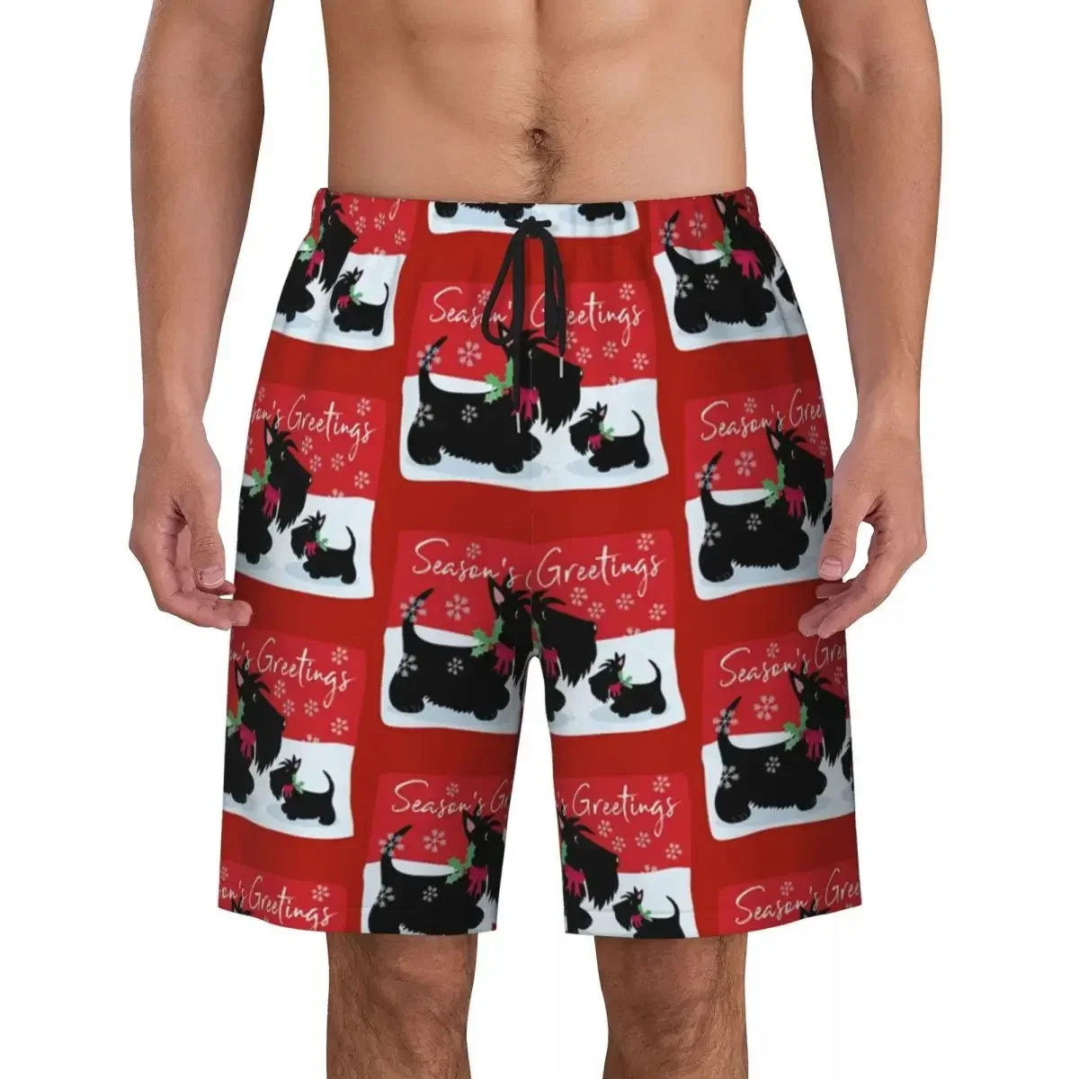 Custom Board Shorts Men Quick Dry Beachwear Boardshorts Scottie Swimming Trunks Bathing Suits