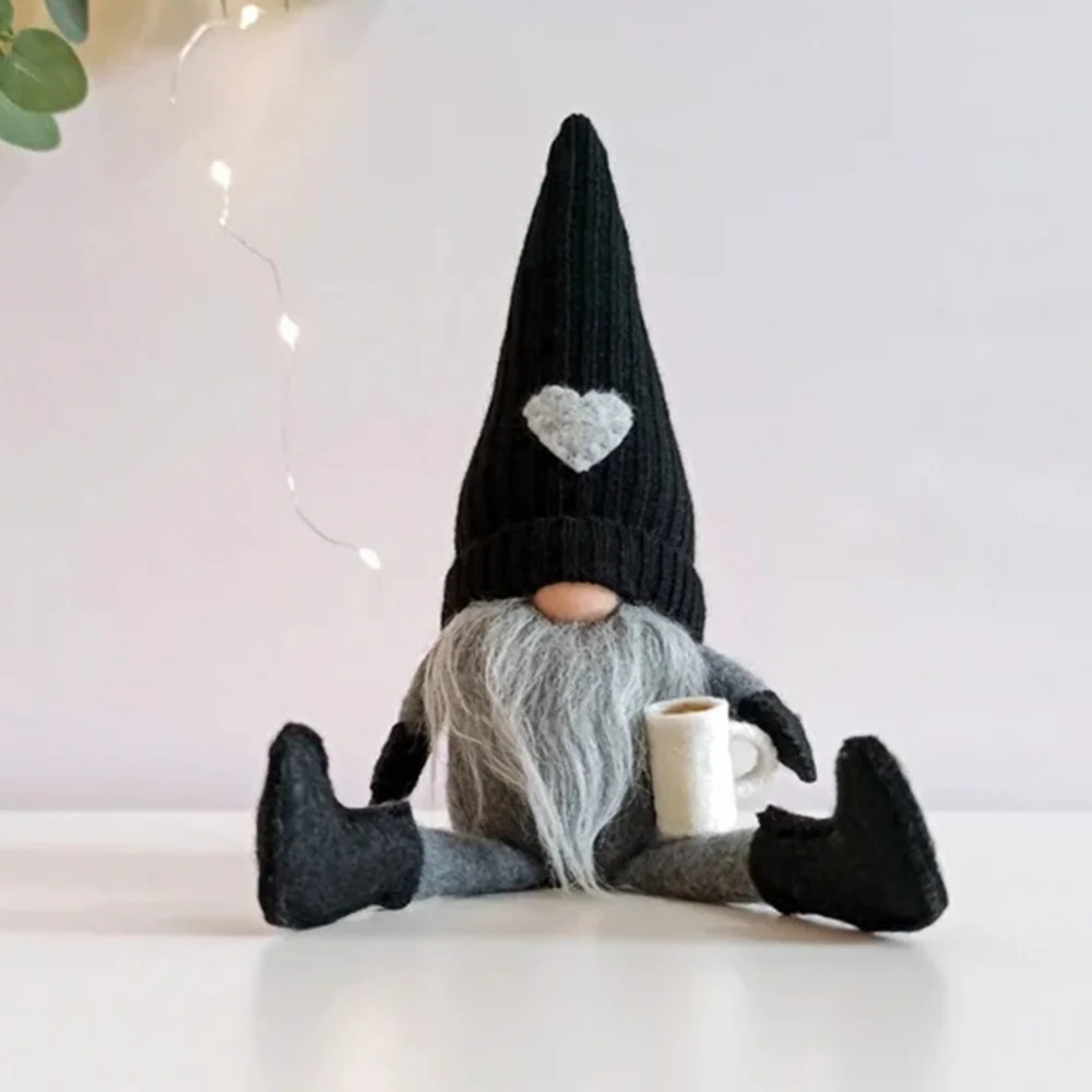 1PC Coffee Gnome Dolls Coffee Gnomes Plush Nordic Doll Bar Home Decoration Knitted Faceless Doll Elf Dwarf Plush Figurine