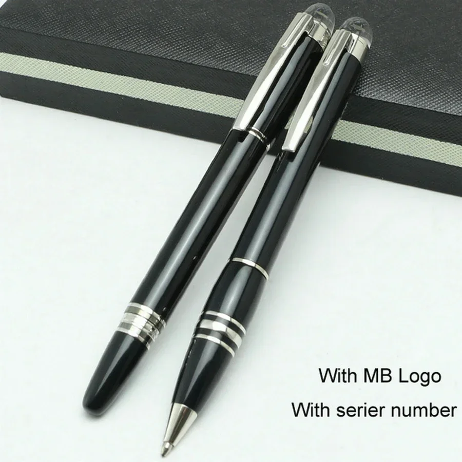 Classique Luxury MB Monte Black Resin Metal Star Ballpoint Roller Ball Blance Pens Signature Fountain Series Code NDL33966L