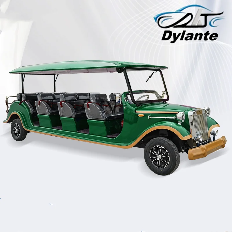 New 11 Seater Electric Vintage/Antique/Classic Golf Cart Utility Lithium Sightseeing Vintage Classic Car With Waterproof Speaker