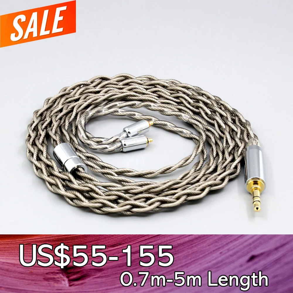 

99% Pure Silver + Graphene Silver Plated Shield Earphone Cable For UE Live UE6 Pro Lighting SUPERBAX IPX 4 core 1.8mm LN007926