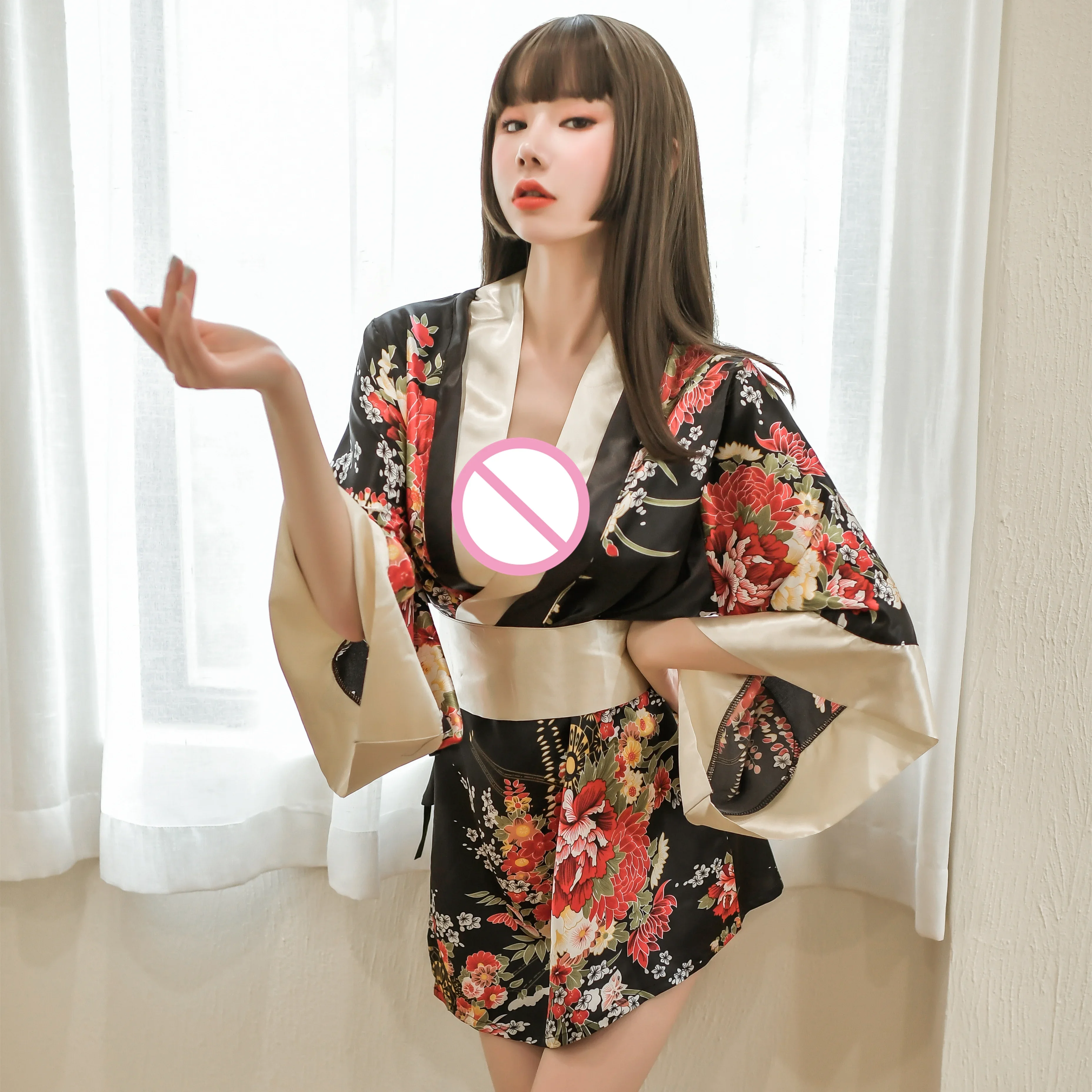 Exotic Costumes Sexy Lingerie Japanese Kimono Lace Up Bathrobe Temptation Pajama Uniform For Women Cosplay Slumber Party Outfit