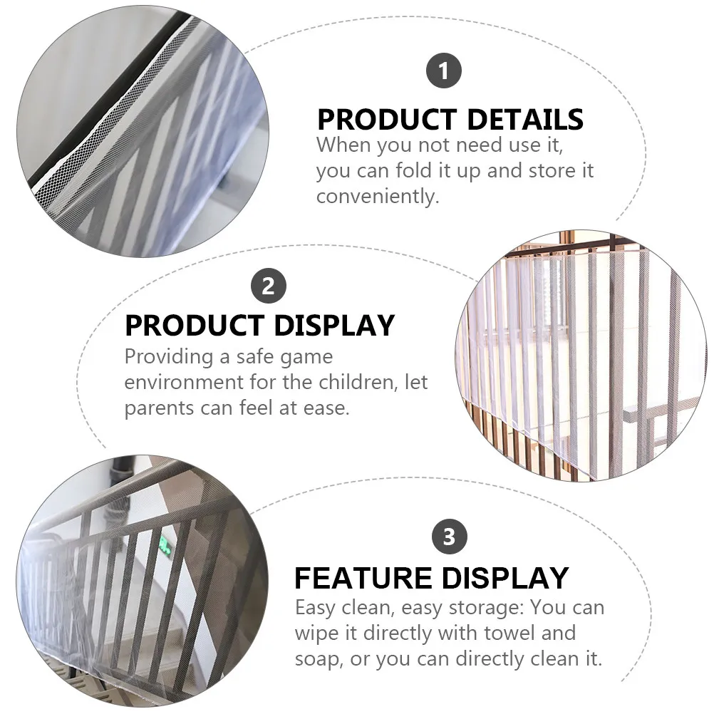 

1 Set Thick Baby Protection Fence Child Safety Net For Balcony Stairs Railings Durable Mesh Guard For Kids Pets Indoor Outdoor