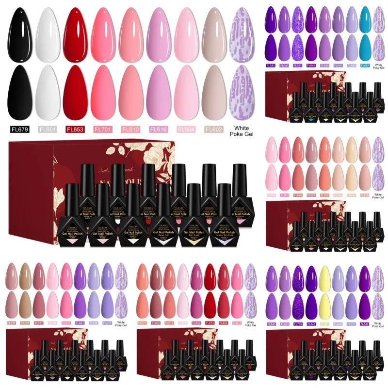 

12pcs Gel Nail Polish Set High Glossy and Matte Effect Semi Permanent Soak Off UV Gel Varnish Nail Art Decorations Manicure DIY