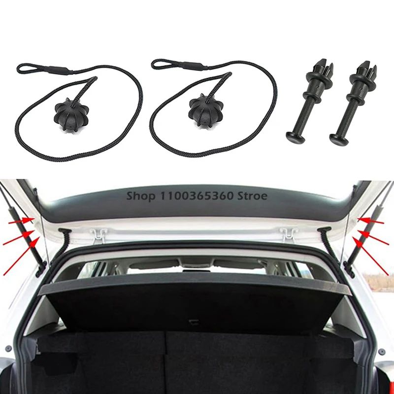 4Pcs Car Boot Parcel Shelf String Cord Cover Strap for VW Volkswagen Golf MK R Gti Auto Trunk Lanyard Board Hanging Rope Buckle