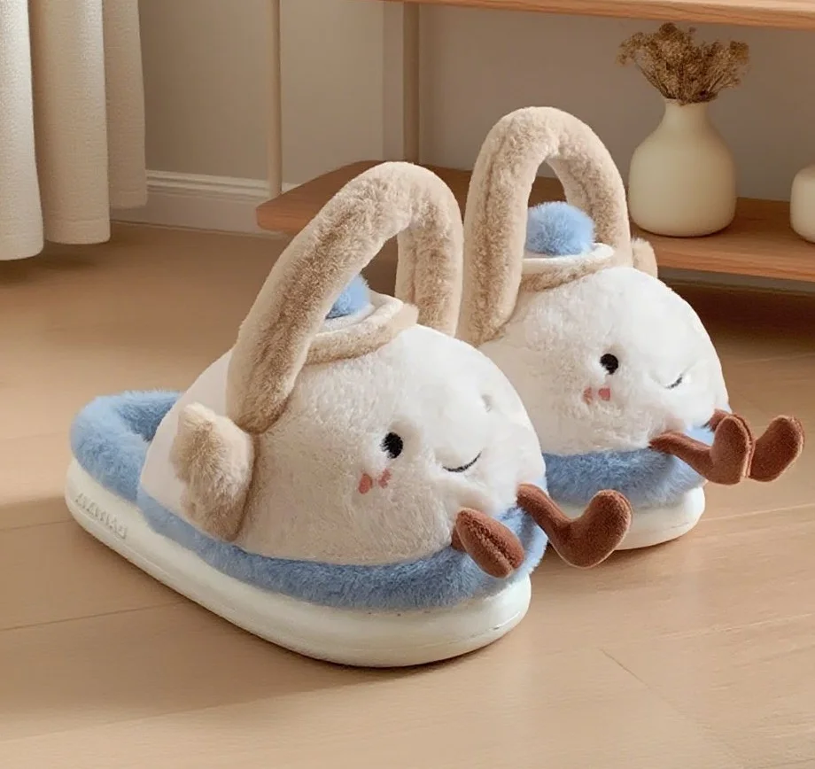 New ins hot sale novelty kettle slippers women's cute room shoes for winter warm closed back slipper woman fuzzy floor room shoe