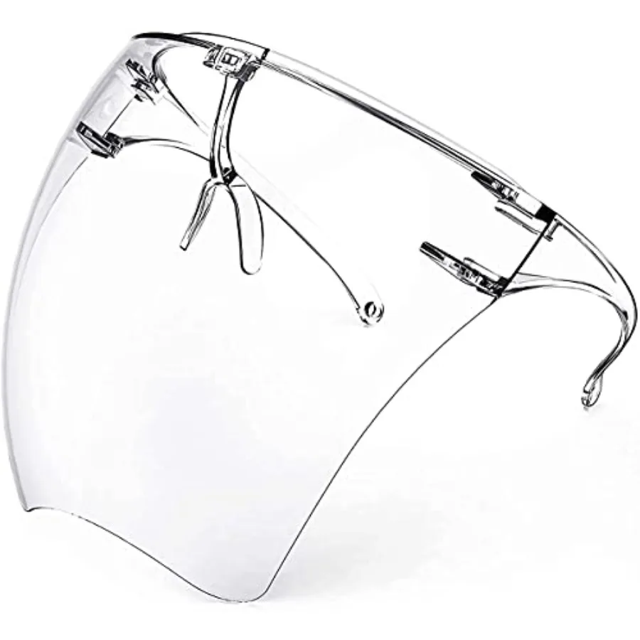 

2 Pack Upgraded Anti-Fog Plastic Full Face Covering, Transparent Face Guard with Anti-Slip Nose Pad, Breathable Dust-Proof Nose