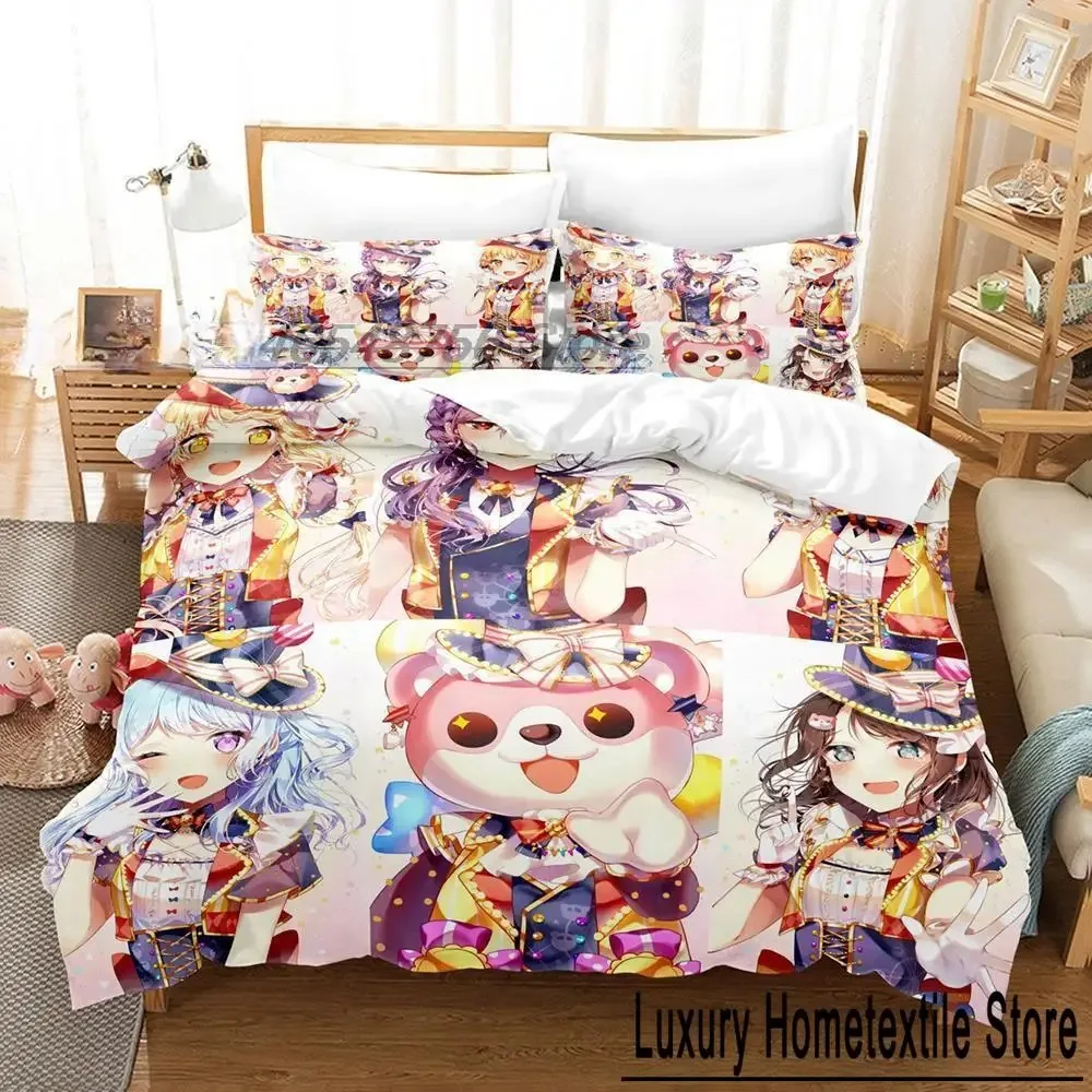 

3D Print BanG Dream! Girls Band Party! Bedding Set Single Twin Full Queen King Size Bed Set Adult Kid Bedroom Duvet cover Sets