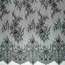 Good Quality Eyelash Chantilly Lace Tissue for Wedding Gowns Off White Black Women Dress Making Lace Sewing Material SOFT
