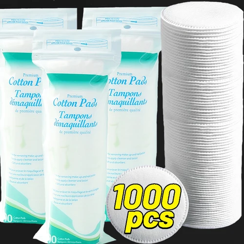 Imagen 2 del producto Almohadillas desmaquillantes circulares desechables, suaves y transpirables, almohadillas de algodón de doble cara, no irritantes para limpieza facial diaria