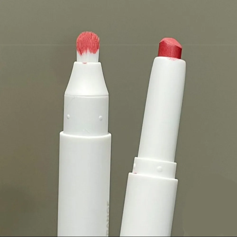 Rouge à lèvres résistant à l'eau, double extrémité, avec pinceau, contour, maquillage, esthétique, 256