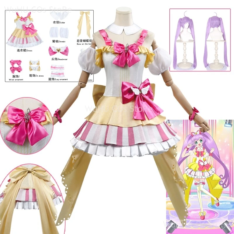 Anime Pripara Manaka Laala Cosplay Costume Lala Wig Girl Princess Dress Suit Lolite Dress Woman Halloween Party Role Play Outfit