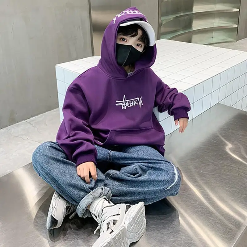 Kawaii Boy Fashion Student Spring and Autumn Cartoon Casual Children's Clothing Hoodie Tops Coat2025 New Collection Pullover