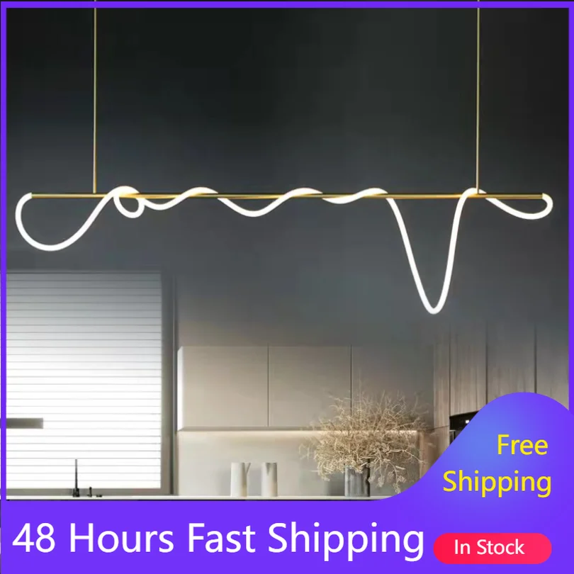 Led Pendant Light for Kitchen Dining Room Island Hanging Lamp Italy Design Ceiling Chandeliers Decoration Modern Home Decor Long